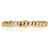 Women's Double S-link Cubic Zirconia Tennis Bracelet in 14K Gold Plated 7.5"