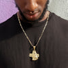 Diamond Cut Cross Jesus Face Charm Necklace Set 24"