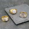 Men's Classic 14K Gold Plated Ring CZ Size10-11