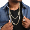 6MM Gold Frosted Cuban Chain Necklace 20"24"