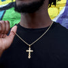 Diamond Cut Crucifix Cross Handmade Charm Necklace Set 24"