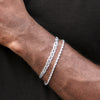 6MM Unisex Concave Textured Mariner Chain Link Bracelet in Silver Plated 8"