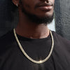 8MM Gold Concaved Cuban Chain Necklace 20"24"30"36"