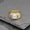Men's Iced Out 14K Gold Plated Ring CZ Size10-11