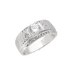 Men's Classic Iced Out Rhodium Plated Ring CZ Size10-11