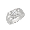 Men's Classic Iced Out Rhodium Plated Ring CZ Size10-11