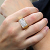 Men's CZ Elevated Cluster Ring in 14K Gold Plated Size10-11