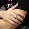 Men's Rectangle CZ Ring in 14K Gold Plated Size10-11