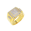 Men's CZ Square Cluster Bling Bling Ring Size10-11