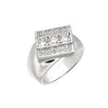 Men's Iced Out Pinky Ring in Rhodium Plated Size10-11