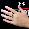 Men's Iced Out Miami Cuban Chain Ring in 14K Gold Plated Size10-11