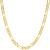 10MM Gold Concave Textured Figaro Chain Necklace 20"24"30"36"