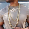 14MM Gold Classic Curb Chain Necklace 30"36"