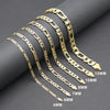 10MM Gold Concave Textured Figaro Chain Necklace 20"24"30"36"