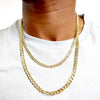 8MM Gold Double Sided Cuban Chain Necklace 20"24"