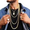 8MM Gold Classic Rope Chain Necklace 24"30"36"