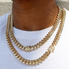10MM 14K Gold Hidden Lock Curb Chain link 24" 30" 36"