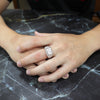 Men's Rectangle CZ Ring in Rhodium Plated Size10-11
