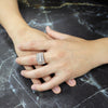 Men's Cubic Zirconia Cluster ring in Rhodium Plated Size10-11
