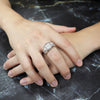 Men's CZ Cluster Ring in Rhodium Plated Size10-11