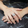 Men's Iced Out Pinky Ring in Rhodium Plated Size10-11