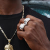 Men's CZ Square Cluster Bling Bling Ring Size10-11