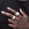 Men's CZ Cluster Ring in Rhodium Plated Size10-11