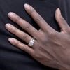 Men's Classic Iced Out Rhodium Plated Ring CZ Size10-11