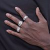 Men's CZ Cluster Ring in Rhodium Plated Size10-11