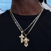 Small Filigree Cross Crucifix Pendant Necklace Set 24"
