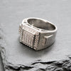 Men's CZ Square Cluster Bling Bling Ring Size10-11