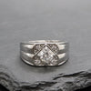 Men's Classic Iced Out Rhodium Plated Ring CZ Size10-11