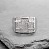 Men's Cross Cluster Ring in Rhodium Plated Size10-11