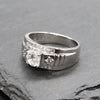 Men's Classic Iced Out Rhodium Plated Ring CZ Size10-11