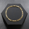 5MM Unisex Gold Classic Figaro Chain Link Bracelet 8"
