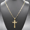 Small Jesus Body Crucifix Cross Charm Necklace Set 24"