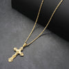 Diamond Cut Crucifix Cross Handmade Charm Necklace Set 24"