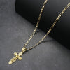 Diamond Cut Crucifix Jesus Charm Necklace Set 24"