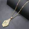 Large Saint Virgin Mary Charm Necklace Set 24"