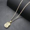 Diamond Cut Jesus Face Charm Necklace Set 24"