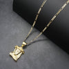 Medium Diamond Cut Jesus Face Charm Necklace Set 24"