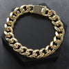 14MM Men's Special Box Lock Cuban Chain Link Bracelet 9"
