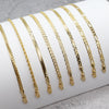 4MM Women's Gold Classic Concave Textured Figaro Chain Anklet Foot Jewelry 10"