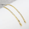 4MM Women's Concave Textured Mariner Chain Anklet 10"