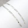 4MM Women's Silver Classic Concave Textured Figaro Chain Anklet Foot Jewelry 10"