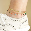 4MM Women's Gold Classic Herringbone Chain Anklet Foot Jewelry 10"