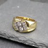 Men's Cluster Ring in 14K Gold Plated Size10-11