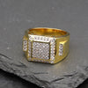 Men's CZ Square Cluster Bling Bling Ring Size10-11