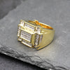 Men's CZ Cluster Hip-Hop Ring in 14K Gold Plated Size10-11