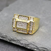 Men's CZ Cluster Hip-Hop Ring in 14K Gold Plated Size10-11